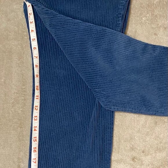 Abercrombie & Fitch Blue Corduroy High Waisted Pants with Belt Size 2 - Picture 7 of 7